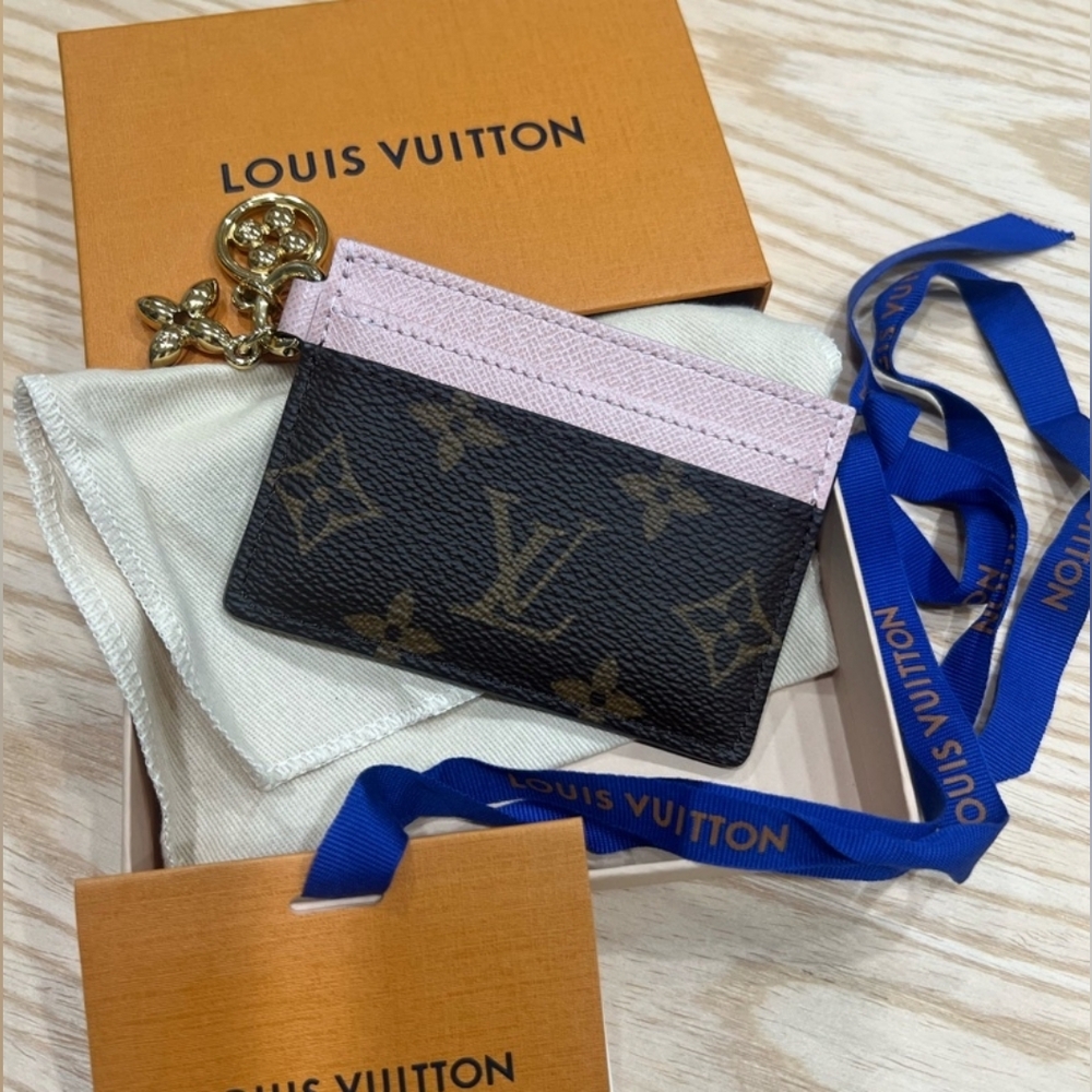 Louis Vuitton Brown and Pink Charms Card Holder